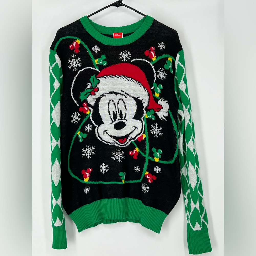 DISNEY MICKEY MOUSE‎ CHRISTMAS SWEATER COTTON POLY BLEND PULLOVER